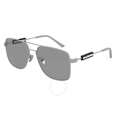 Balenciaga Grey Navigator Men's Sunglasses Bb0116sa 004 59 In Gray