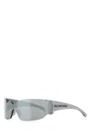 Balenciaga Grey Nylon Mono Square Sunglasses In Gray