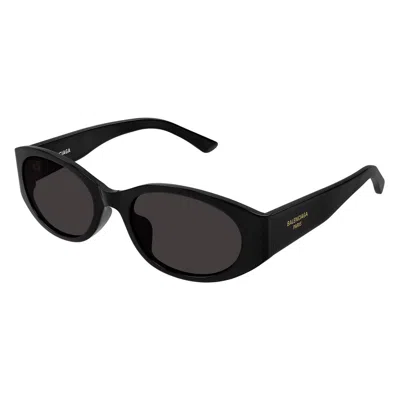 Balenciaga Grey Oval Ladies Sunglasses Bb0396sk 001 55 In Black