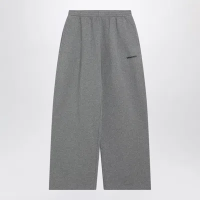 Balenciaga Grey Oversized Cotton Jogging Trousers In Gray