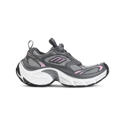 Balenciaga Grey Pink White And Black 6xl Polyurethane Sneakers In Multi