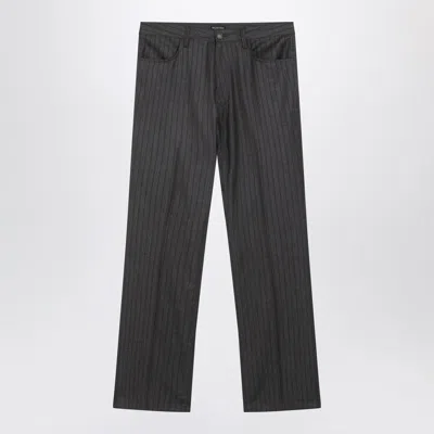 BALENCIAGA BALENCIAGA GREY PINSTRIPE WOOL PANTS MEN