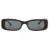 Balenciaga Grey Rectangular Ladies Sunglasses Bb0096s 002 51 In Grey