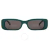 Balenciaga Dynasty Rectangle-frame Sunglasses In Green / Grey