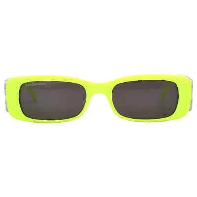 Pre-owned Balenciaga Grey Rectangular Ladies Sunglasses Bb0096s 008 51 Bb0096s 008 51 In Gray