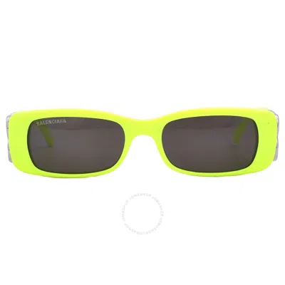 Balenciaga Logo-plaque Rectangle-frame Sunglasses In Yellow