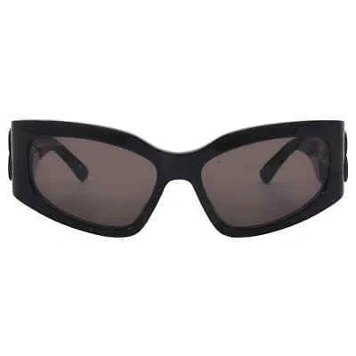 Pre-owned Balenciaga Grey Rectangular Ladies Sunglasses Bb0321s 001 57 Bb0321s 001 57 In Gray