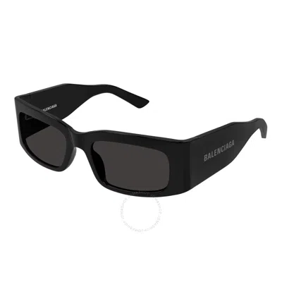 Balenciaga Grey Rectangular Unisex Sunglasses Bb0328s 001 56 In Black