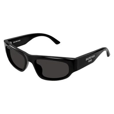 Balenciaga Grey Rectangular Unisex Sunglasses Bb0388s 001 56 In Black