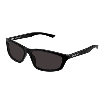 Balenciaga Grey Rectangular Unisex Sunglasses Bb0401s 001 60 In Black