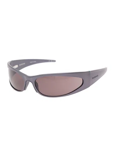 BALENCIAGA BALENCIAGA WOMEN GREY 'REVERSE XPANDER 2.0 RECTANGLE' WITH LOGO IN ALUMINUM WOMAN