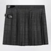 Balenciaga Grey Shadow-effect Tartan Mini Skirt Women In Brown
