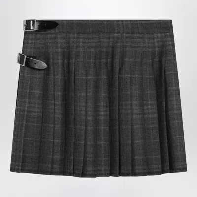 BALENCIAGA BALENCIAGA GREY SHADOW EFFECT TARTAN MINI SKIRT