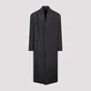 Balenciaga Checkered Long Nylon Raincoat In Gray