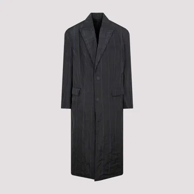 BALENCIAGA GREY SINGLE-BREASTED COAT
