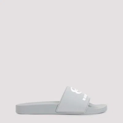 BALENCIAGA GREY SLIP ON SLIDES