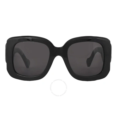 Balenciaga Grey Square Ladies Sunglasses Bb0069s 001 53 In Black / Grey