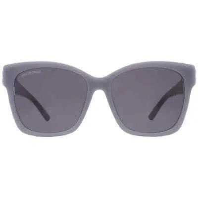 Pre-owned Balenciaga Grey Square Ladies Sunglasses Bb0102sa 011 57 Bb0102sa 011 57 In Gray