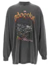 Balenciaga Mens Super Faded Wash Blk Graphic-print Oversized Cotton T-shirt Xs In Gray