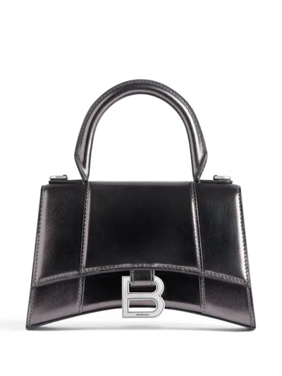 Balenciaga Grey Top Handle Handbag For Women In Black