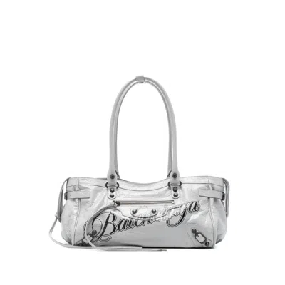 Balenciaga Grey Tote Bags Women In Silver