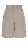 Balenciaga Twill Bermuda Shorts With Belt Loops And Pockets In Gray