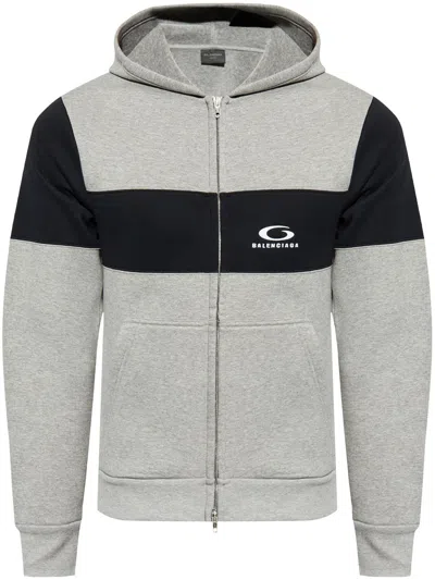 BALENCIAGA BALENCIAGA GREY TWO WAY ZIP SWEATER