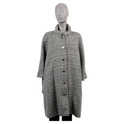 Pre-owned Balenciaga Grey Wool Mohair 2017 Plaid Coat Jacket 38 S In Gray