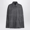Balenciaga Grey Wool Tartan Shirt Jacket In Black
