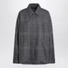 Balenciaga Grey Wool Tartan Shirt Jacket In Gray