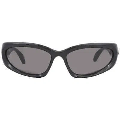 Pre-owned Balenciaga Grey Wrap Men's Sunglasses Bb0157s 001 65 Bb0157s 001 65 In Gray