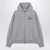 Balenciaga Grey Zip-up Sweatshirt I Love Paris Women In Gray