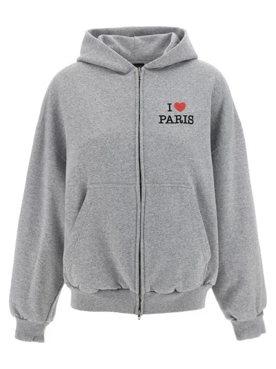 Balenciaga Grey Zippered Hoodie