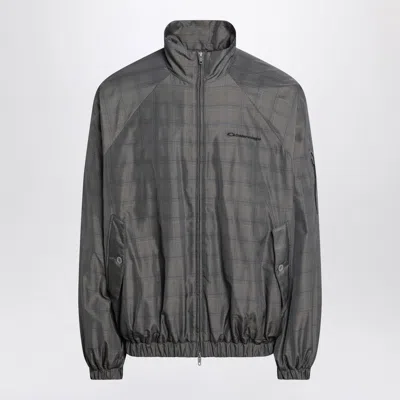 BALENCIAGA GREY/BLUE NYLON ZIP-UP JACKET