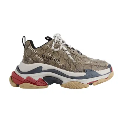 Pre-owned Balenciaga Gucci X  Wmns Triple S 'the Hacker Project' | Brown | Women's Size 39