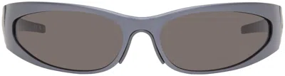 Balenciaga Gunmetal Reverse Xpander 2.0 Sunglasses In Grey-grey-grey