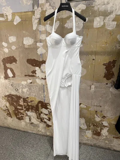 Balenciaga Halter Dress In Neutral