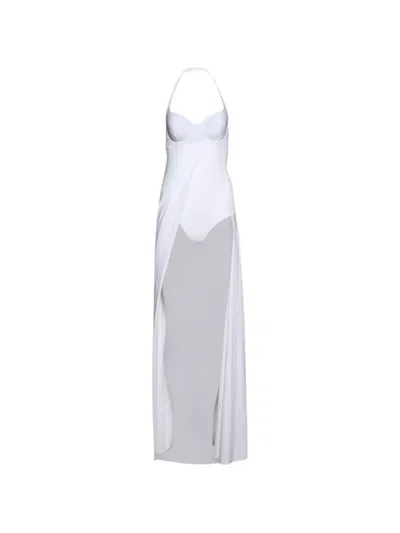 Balenciaga Halterneck Asymmetric Dress In White