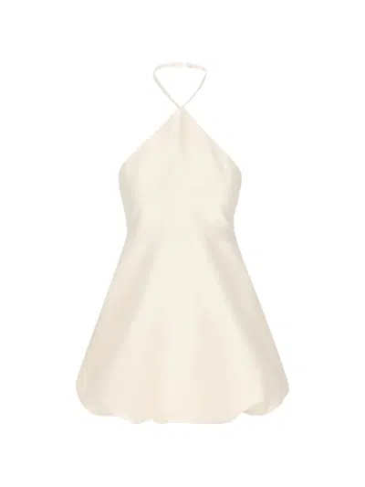Balenciaga Structured Mini Dress With Halter Neckline In White