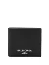 Balenciaga Hammered Leather Bi-fold Wallet Accessories In Black