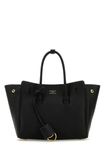 BALENCIAGA BALENCIAGA BLACK LEATHER MINI CARRY ALL HAMPTON SHOPPING BAG