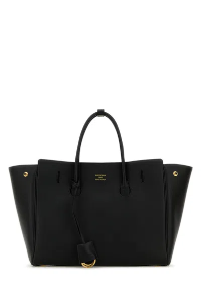 BALENCIAGA BALENCIAGA BLACK LEATHER SMALL CARRY ALL HEMPTON HANDBAG