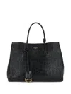 Balenciaga Hampton Carry All Crocodile-effect-leather Tote Bag In Black
