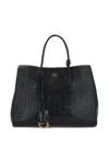 Balenciaga Hampton Carry All Tote Bag In Crocodile Effect Leather