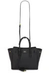 Balenciaga Women Black Leather Mini Carry All Hampton Shopping Bag In Black