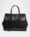 Balenciaga Women Black Leather Mini Carry All Hampton Shopping Bag In 1000 Black