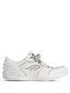 Balenciaga Hamptons Worn-out Leather Low-top Sneakers In White