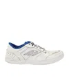 Balenciaga Hamptons Worn-out Sneakers In White And Blue In White