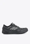 Balenciaga Hamptons Worn-out Low-top Leather Sneakers In Multi