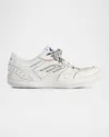 Balenciaga Hamptons 3b Sports Icon Leather Sneakers In White